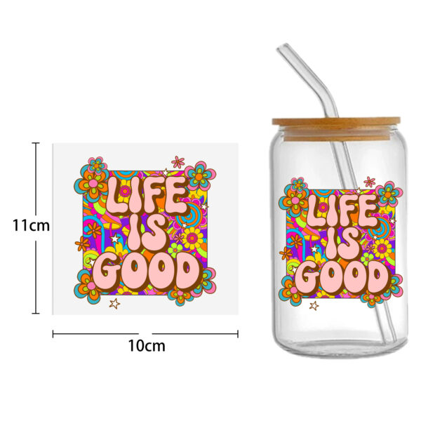 Flower Peace DTF Sticker For Cups Cool Personalize UV Wrap Transfer Sticker Custom Labels DIY Logo Waterproof - Image 10