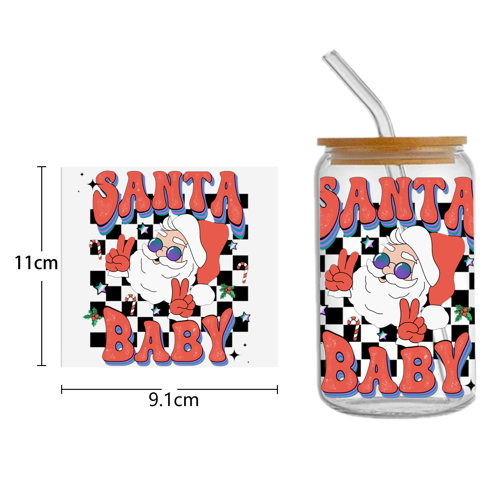 Christmas Cake Tree UV DTF Sticker For 16oz Cups Wrap Transfer Sticker Custom Labels DIY Logo Waterproof - Image 18