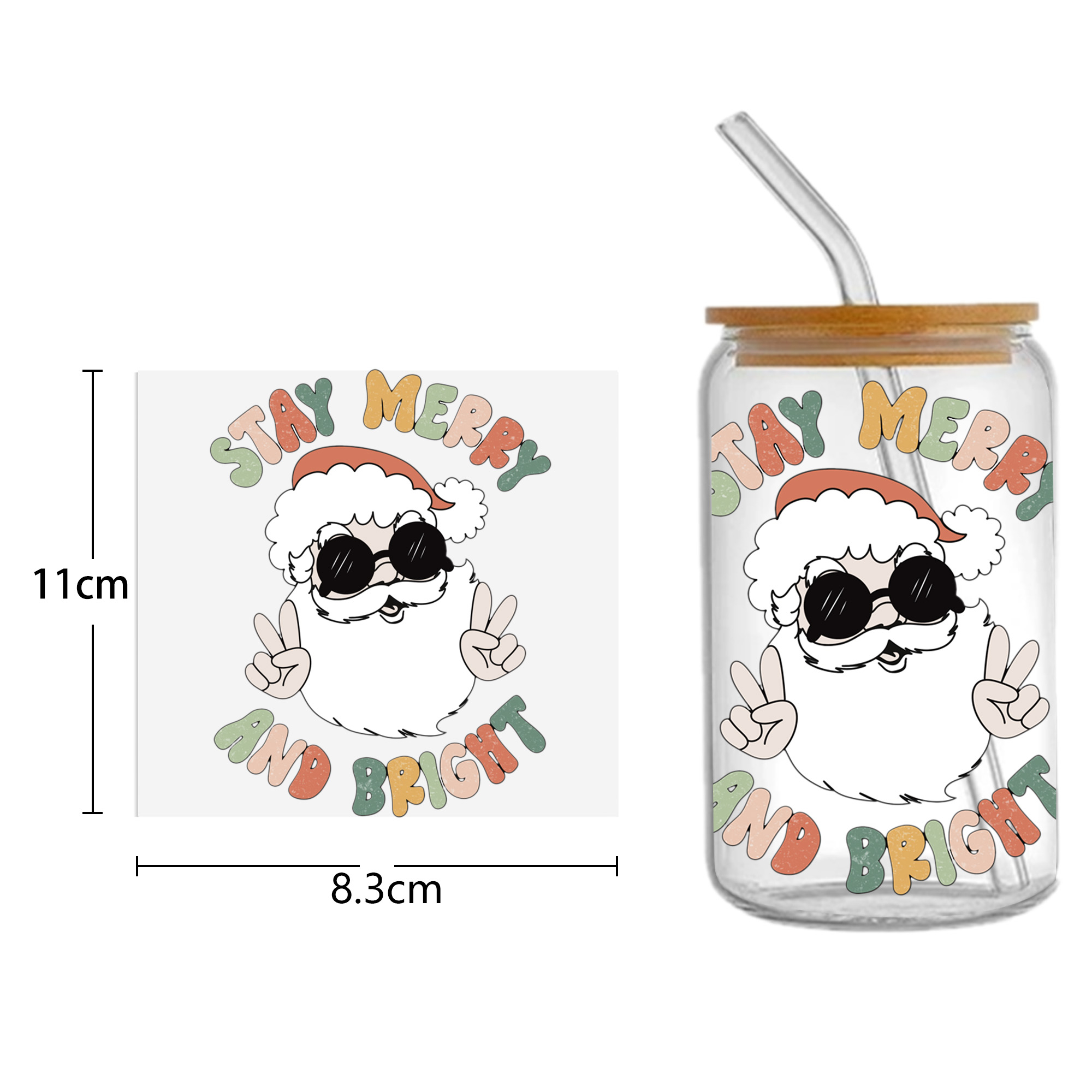 Christmas Cake Tree UV DTF Sticker For 16oz Cups Wrap Transfer Sticker Custom Labels DIY Logo Waterproof - Image 29