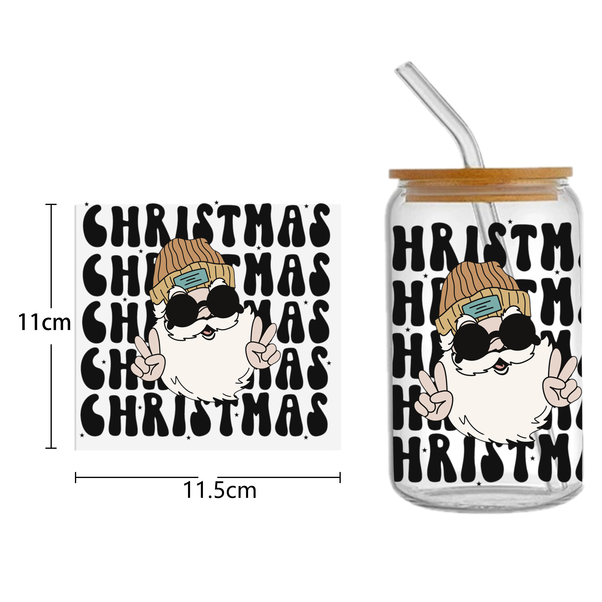 Christmas Cake Tree UV DTF Sticker For 16oz Cups Wrap Transfer Sticker Custom Labels DIY Logo Waterproof - Image 31