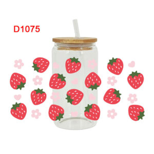 UV DTF Transfer Sticker Fruit Theme For The 16oz Libbey Glasses Wraps Cup Can DIY Waterproof Easy To Use Custom Decals
