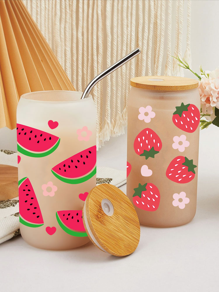 UV DTF Transfer Sticker Fruit Theme For The 16oz Libbey Glasses Wraps Cup Can DIY Waterproof Easy To Use Custom Decals - Image 9