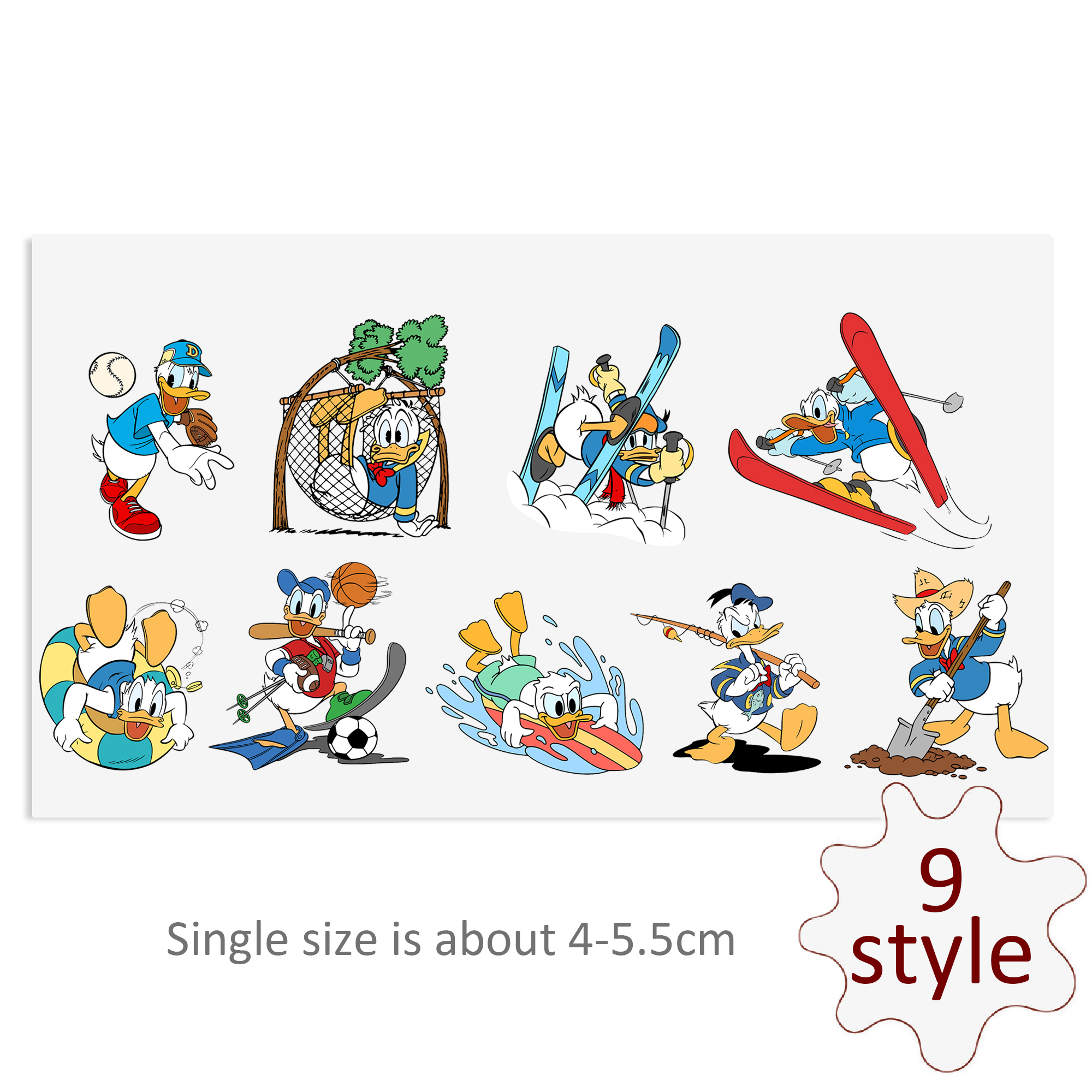 Disney Donald Duck UV DTF Stickers For Glass Cup Decoration Laptop Motorcycle Car Waterproof Sticker For Girl Kids