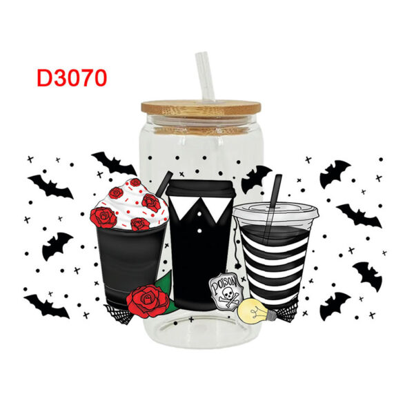 UV DTF Transfer Sticker Wednesday Theme For The 16oz Libbey Glasses Wraps Cup Can DIY Waterproof Easy To Use Custom Decals - Image 3