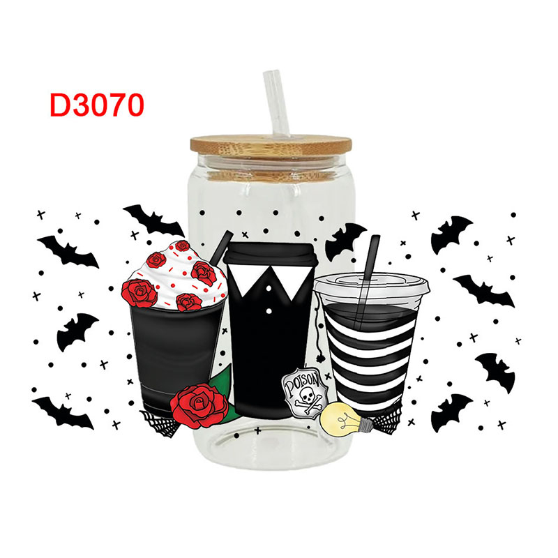 UV DTF Transfer Sticker Wednesday Theme For The 16oz Libbey Glasses Wraps Cup Can DIY Waterproof Easy To Use Custom Decals - Image 3