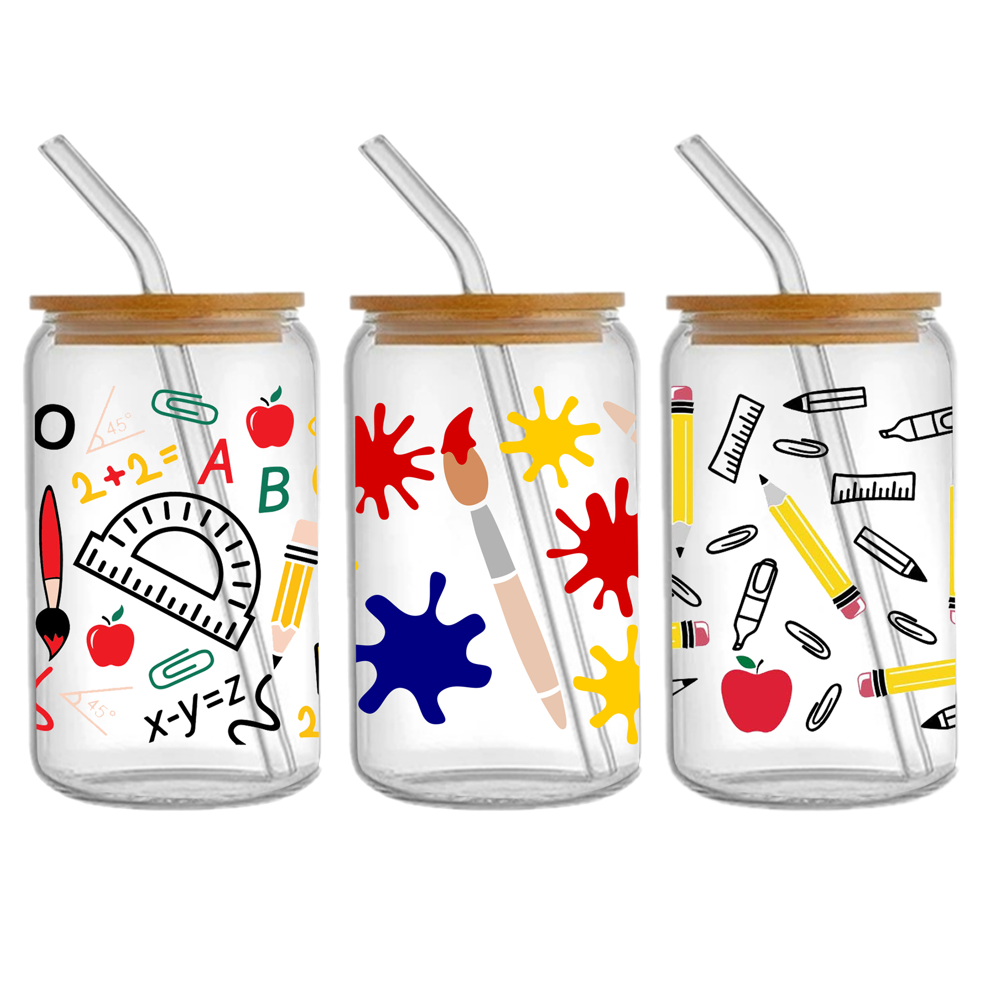 Back To School 16oz DTF Sticker Cups Cool Personalize UV Wrap Transfer Sticker Custom Labels DIY Logo Waterproof - Image 3