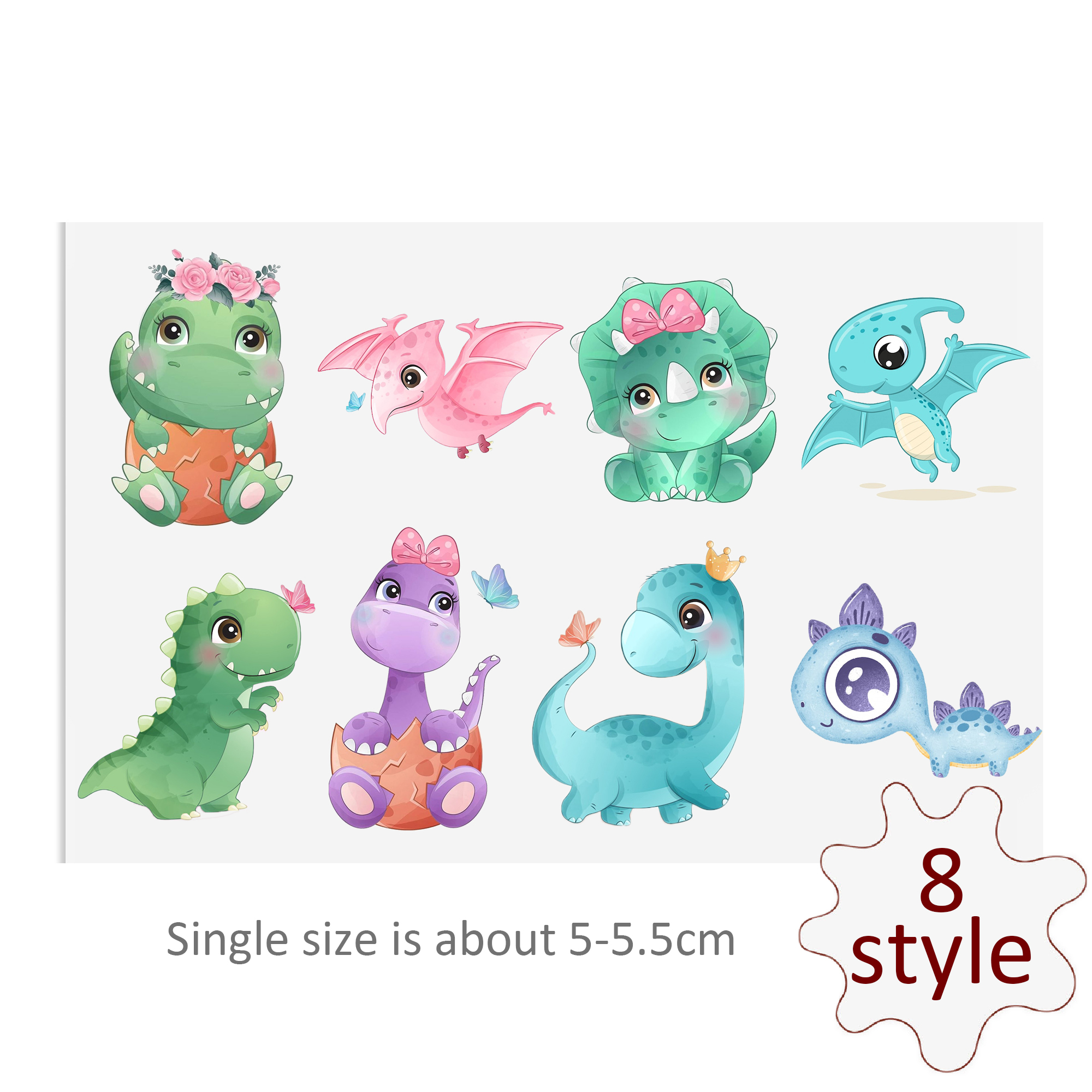 Dinosaurs DTF Sticker For Cups Cool Personalize UV Wrap Transfer Sticker Custom Labels DIY Logo Waterproof - Image 3