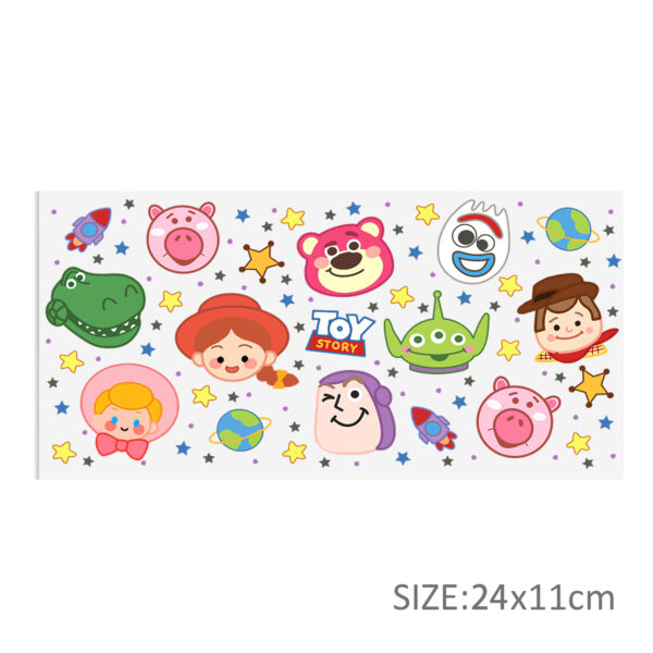 Disney Toy Story 16oz Tumbler Template DTF Sticker Cup Cool Personalize UV Wrap Transfer Sticker Custom Label DIY Waterproof