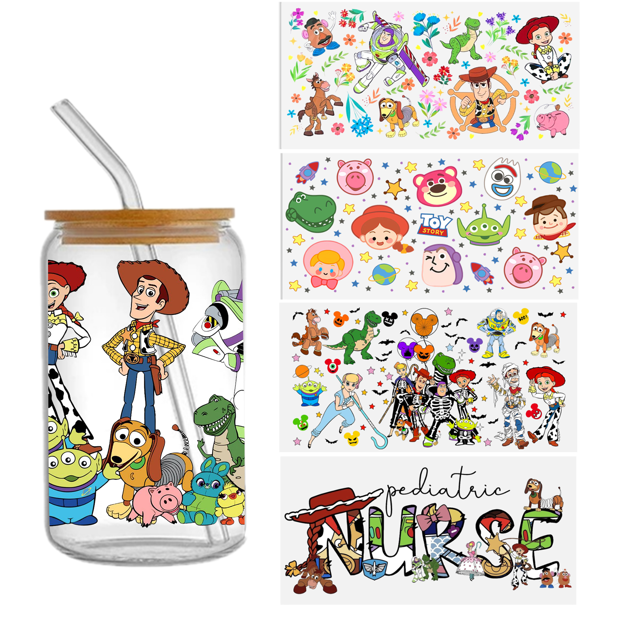 Disney Toy Story 16oz Tumbler Template DTF Sticker Cup Cool Personalize UV Wrap Transfer Sticker Custom Label DIY Waterproof - Image 6