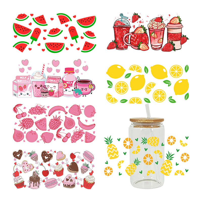 UV DTF Transfer Sticker Fruit Themed For The 16oz Libbey Glasses Wraps Cup Can DIY Waterproof - Image 2