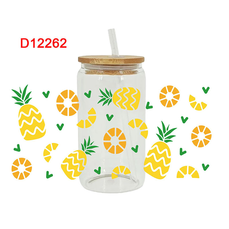 UV DTF Transfer Sticker Fruit Themed For The 16oz Libbey Glasses Wraps Cup Can DIY Waterproof - Image 9