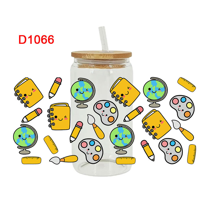 UV DTF Transfer Sticker SCHOOL Theme For The 16oz Libbey Glasses Wraps Cup Can DIY Waterproof Easy To Use Custom Decals - Image 2