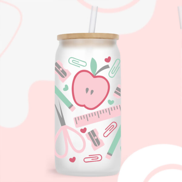 UV DTF Transfer Sticker SCHOOL Theme For The 16oz Libbey Glasses Wraps Cup Can DIY Waterproof Easy To Use Custom Decals - Image 6