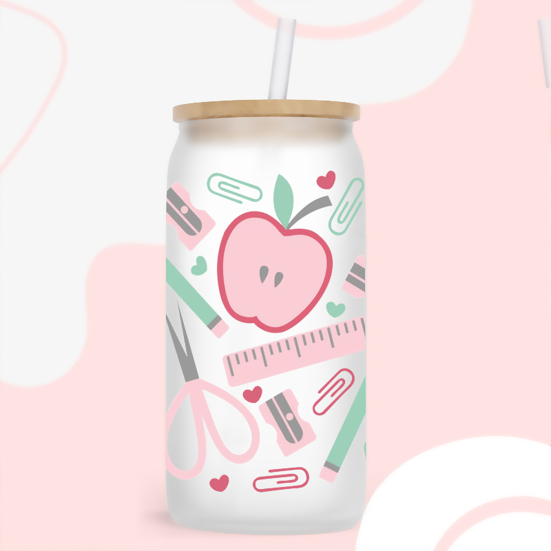 UV DTF Transfer Sticker SCHOOL Theme For The 16oz Libbey Glasses Wraps Cup Can DIY Waterproof Easy To Use Custom Decals - Image 6