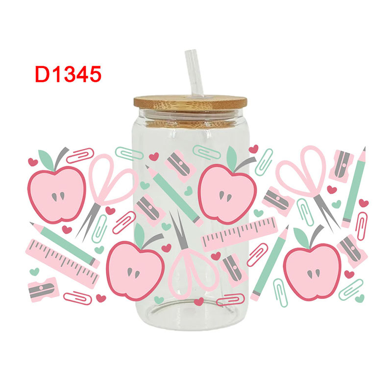 UV DTF Transfer Sticker SCHOOL Theme For The 16oz Libbey Glasses Wraps Cup Can DIY Waterproof Easy To Use Custom Decals - Image 10