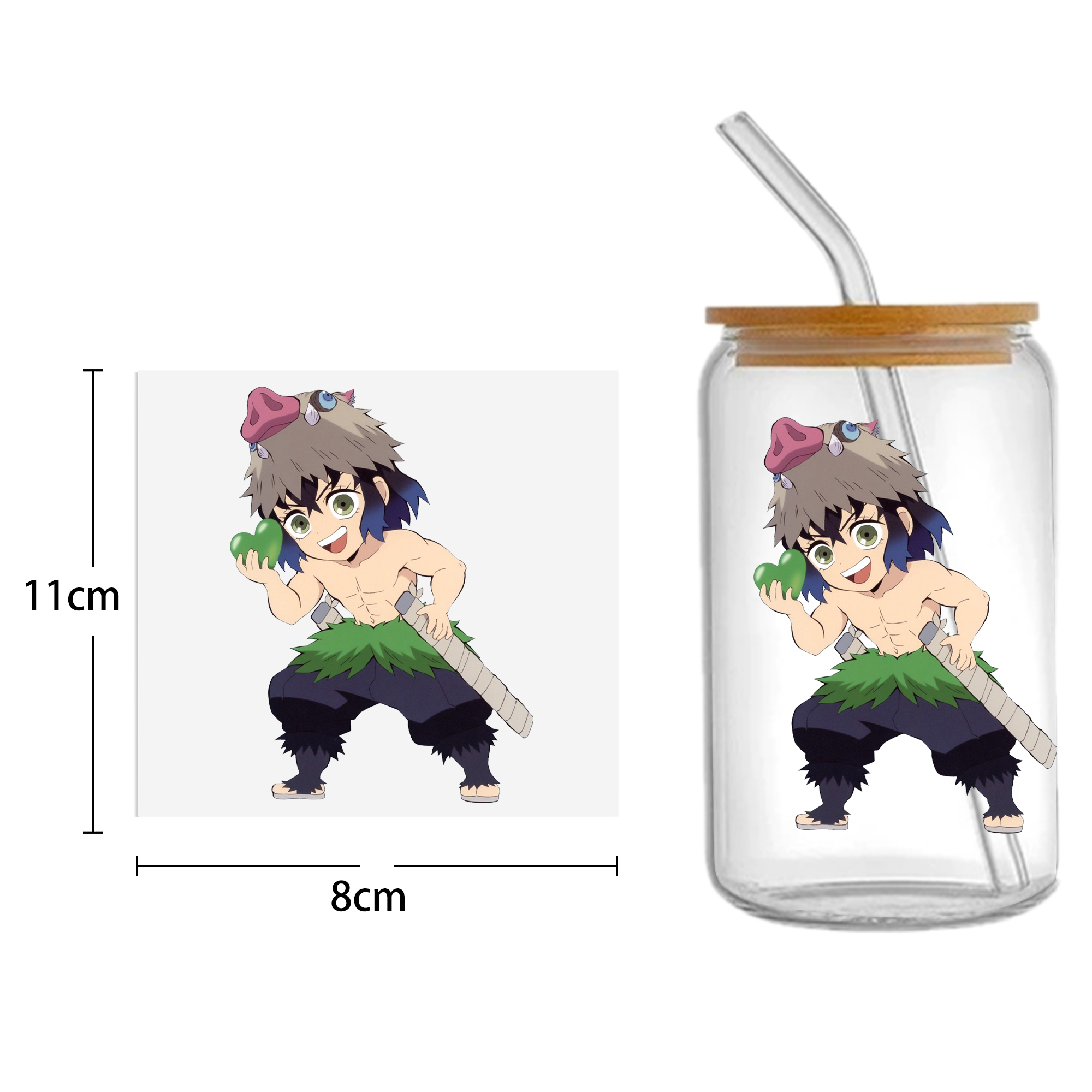Anime 16oz DTF Sticker For Cups Cool Personalize UV Wrap Transfer Sticker Custom Labels DIY Logo Waterproof