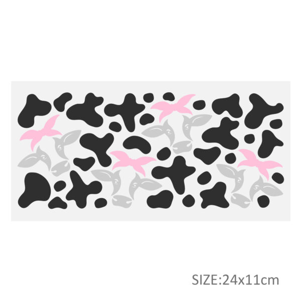 Cow Pattern DTF Sticker For Cups Cool Personalize UV Wrap Transfer Sticker Custom Labels DIY Logo Waterproof