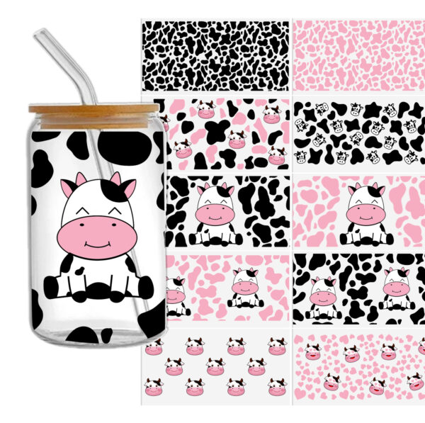 Cow Pattern DTF Sticker For Cups Cool Personalize UV Wrap Transfer Sticker Custom Labels DIY Logo Waterproof - Image 13