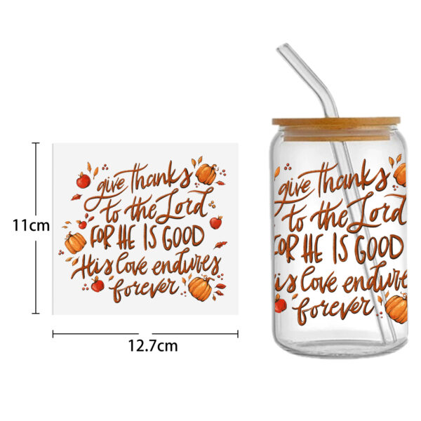 Sunflower Pumpkin 16oz Tumbler Template DTF Sticker Cup Cool Personalize UV Wrap Transfer Sticker Custom Label DIY Waterproof - Image 8