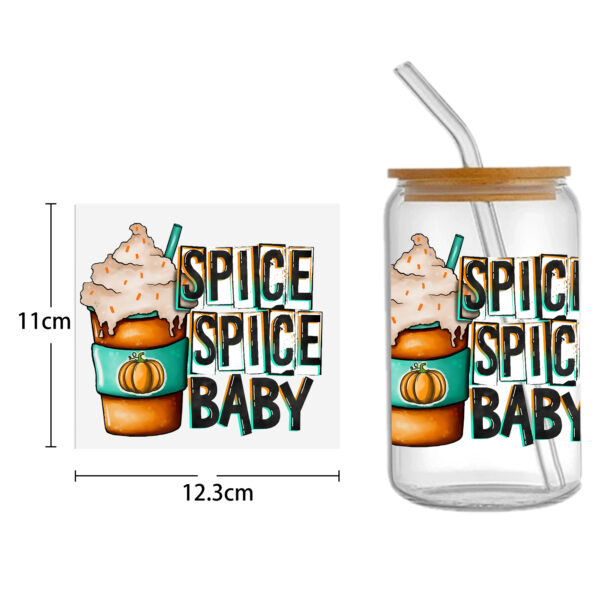 Sunflower Pumpkin 16oz Tumbler Template DTF Sticker Cup Cool Personalize UV Wrap Transfer Sticker Custom Label DIY Waterproof - Image 14