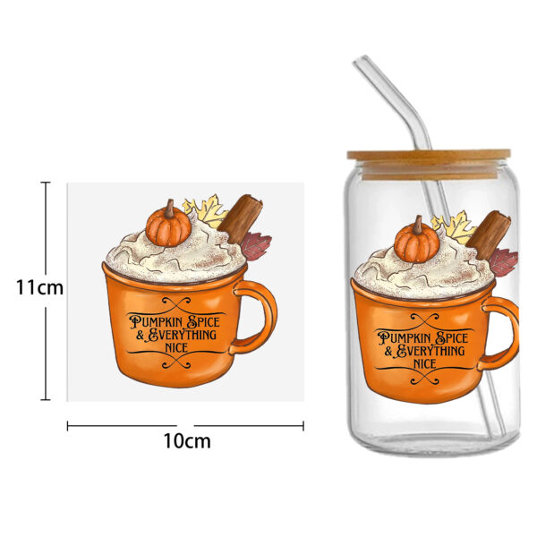 Sunflower Pumpkin 16oz Tumbler Template DTF Sticker Cup Cool Personalize UV Wrap Transfer Sticker Custom Label DIY Waterproof - Image 15