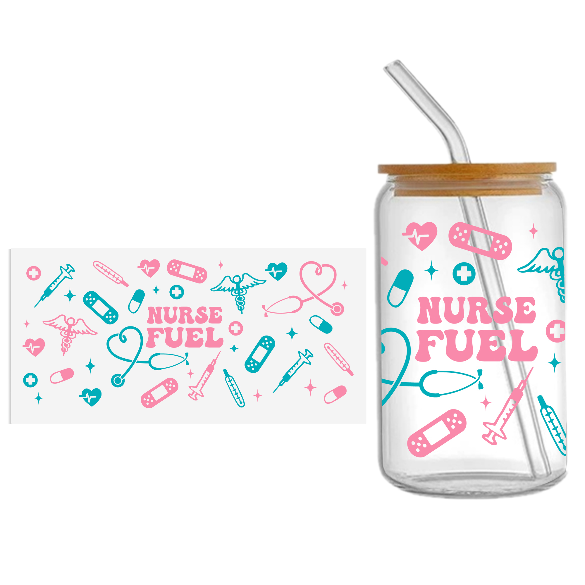 Doctor Nurse Series 16oz DTF Sticker Cup Cool Personalize UV Wrap Transfer Sticker Custom Label DIY Logo Waterproof - Image 7