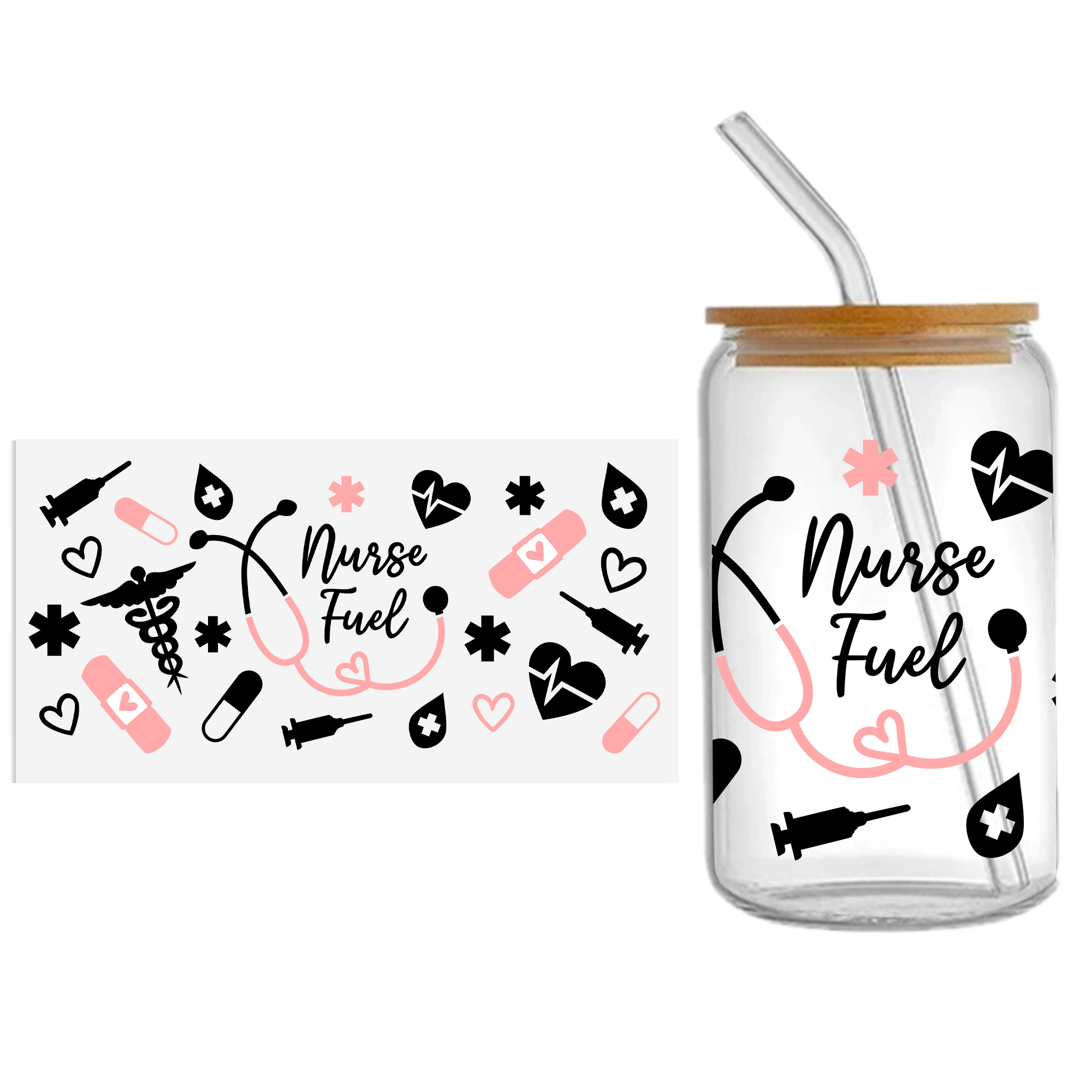 Doctor Nurse Series 16oz DTF Sticker Cup Cool Personalize UV Wrap Transfer Sticker Custom Label DIY Logo Waterproof - Image 11