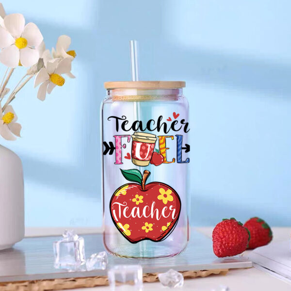 UV DTF Transfer Sticker Teacher Theme For The 16oz Libbey Glasses Wraps Cup Can DIY Waterproof Easy To Use Custom Decals - Image 7