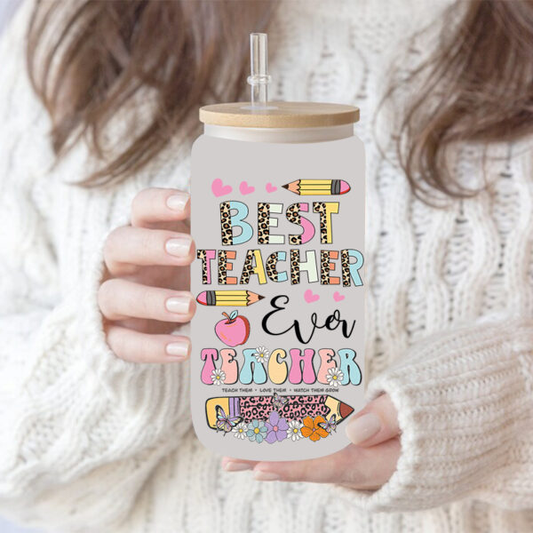 UV DTF Transfer Sticker Teacher Theme For The 16oz Libbey Glasses Wraps Cup Can DIY Waterproof Easy To Use Custom Decals - Image 8