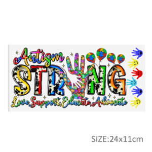 Autism Awareness UV DTF Sticker For 16oz Cups Wrap Transfer Sticker Custom Labels DIY Logo Waterproof