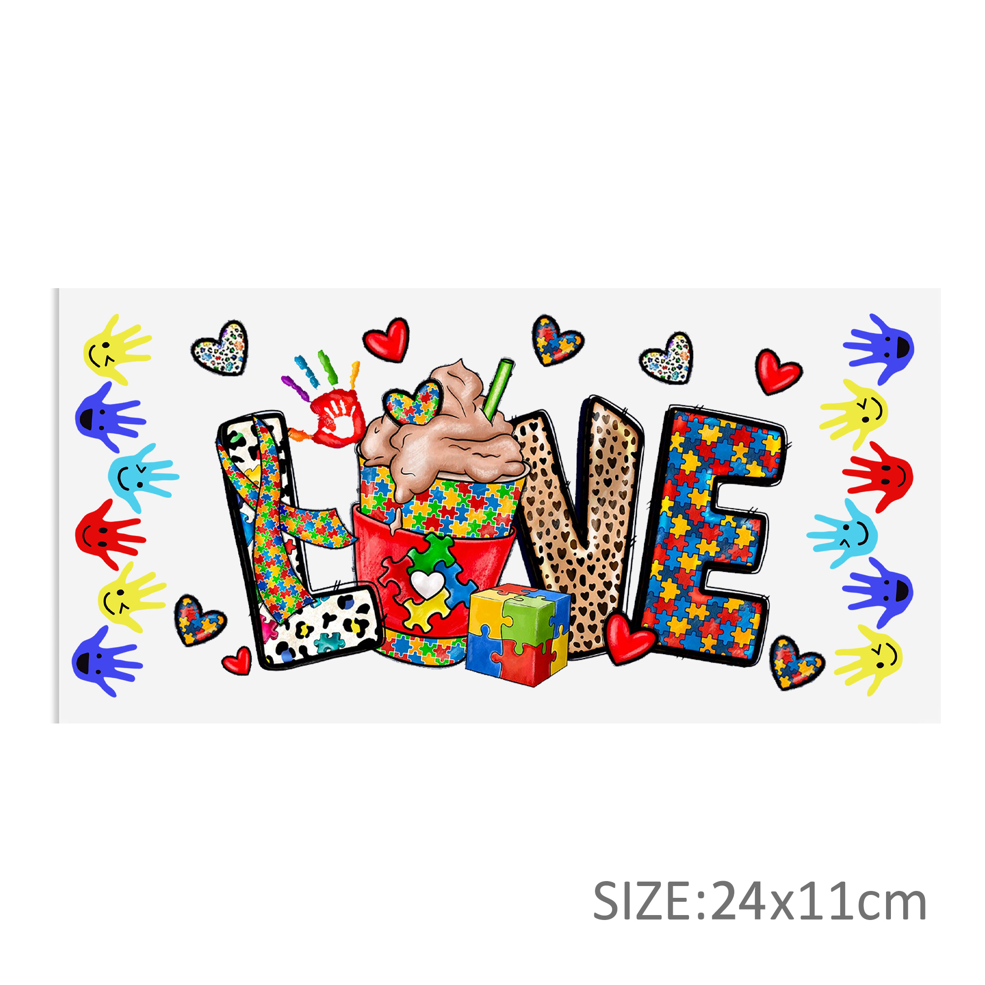 Autism Awareness UV DTF Sticker For 16oz Cups Wrap Transfer Sticker Custom Labels DIY Logo Waterproof - Image 4