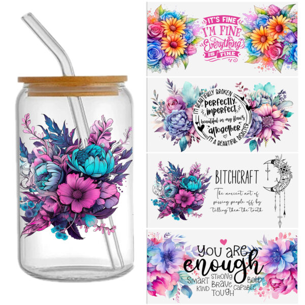 Plant Waterproof Stickers UV DTF Sticker For 16oz Cups Transfer Sticker Custom Labels DIY Logo Waterproof - Image 4