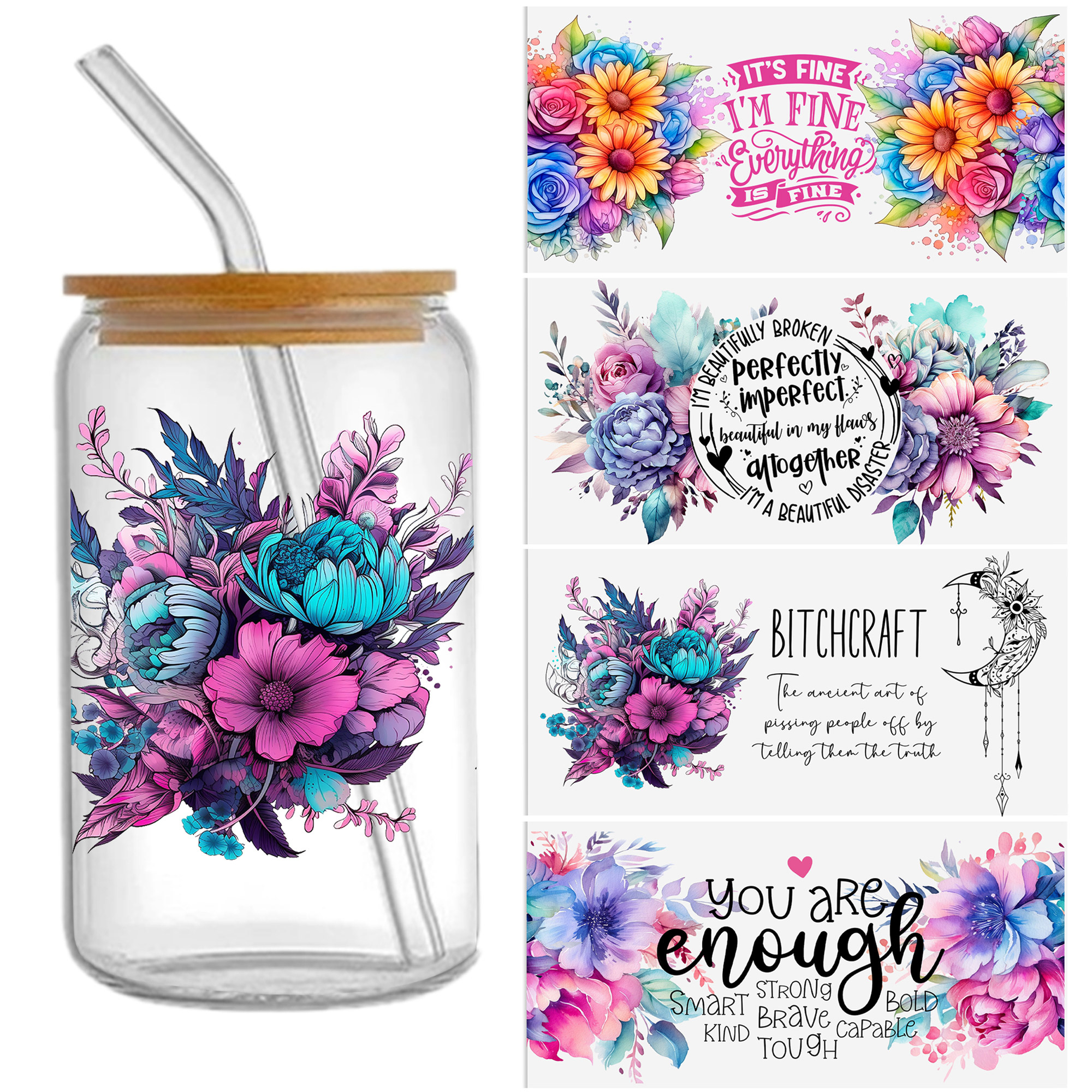 Plant Waterproof Stickers UV DTF Sticker For 16oz Cups Transfer Sticker Custom Labels DIY Logo Waterproof - Image 4