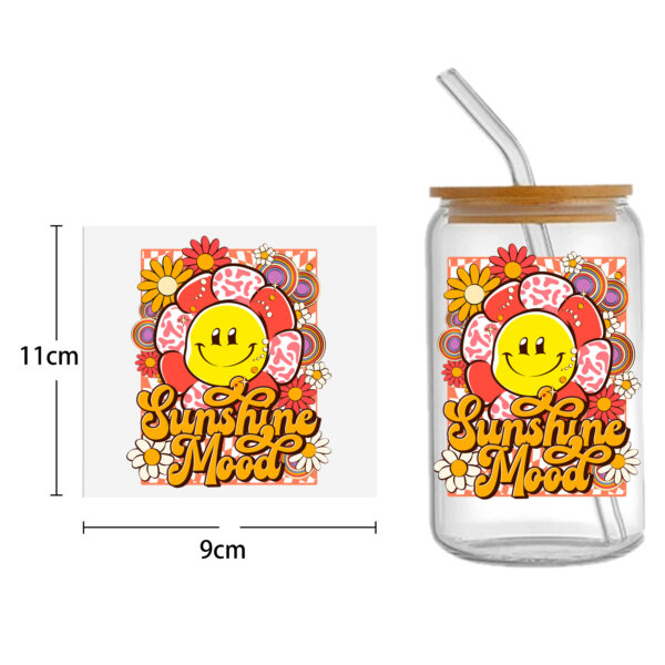 Rainbow 16oz Smile DTF Sticker Cups Cool Personalize UV Wrap Transfer Sticker Custom Labels DIY Logo Waterproof - Image 3