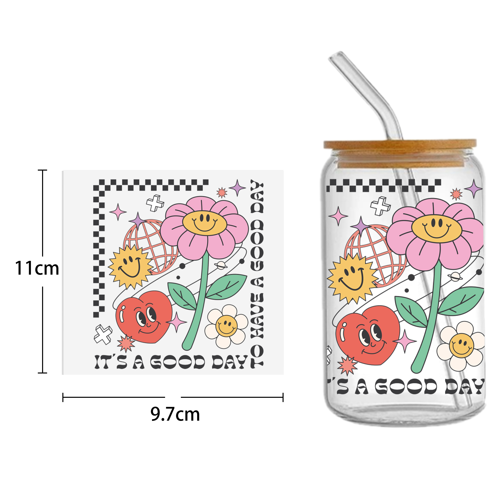 Rainbow 16oz Smile DTF Sticker Cups Cool Personalize UV Wrap Transfer Sticker Custom Labels DIY Logo Waterproof - Image 16