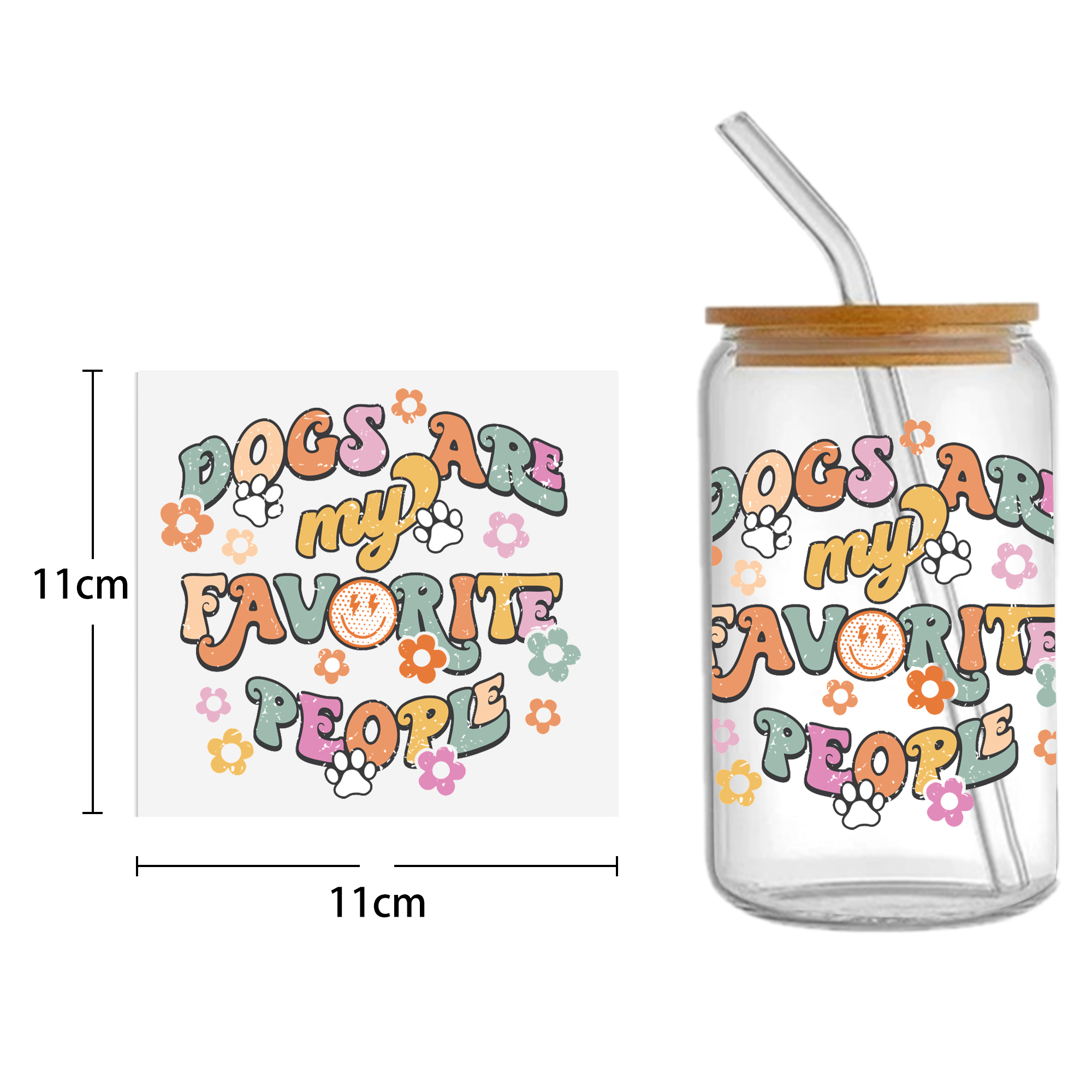 Rainbow 16oz Smile DTF Sticker Cups Cool Personalize UV Wrap Transfer Sticker Custom Labels DIY Logo Waterproof - Image 17