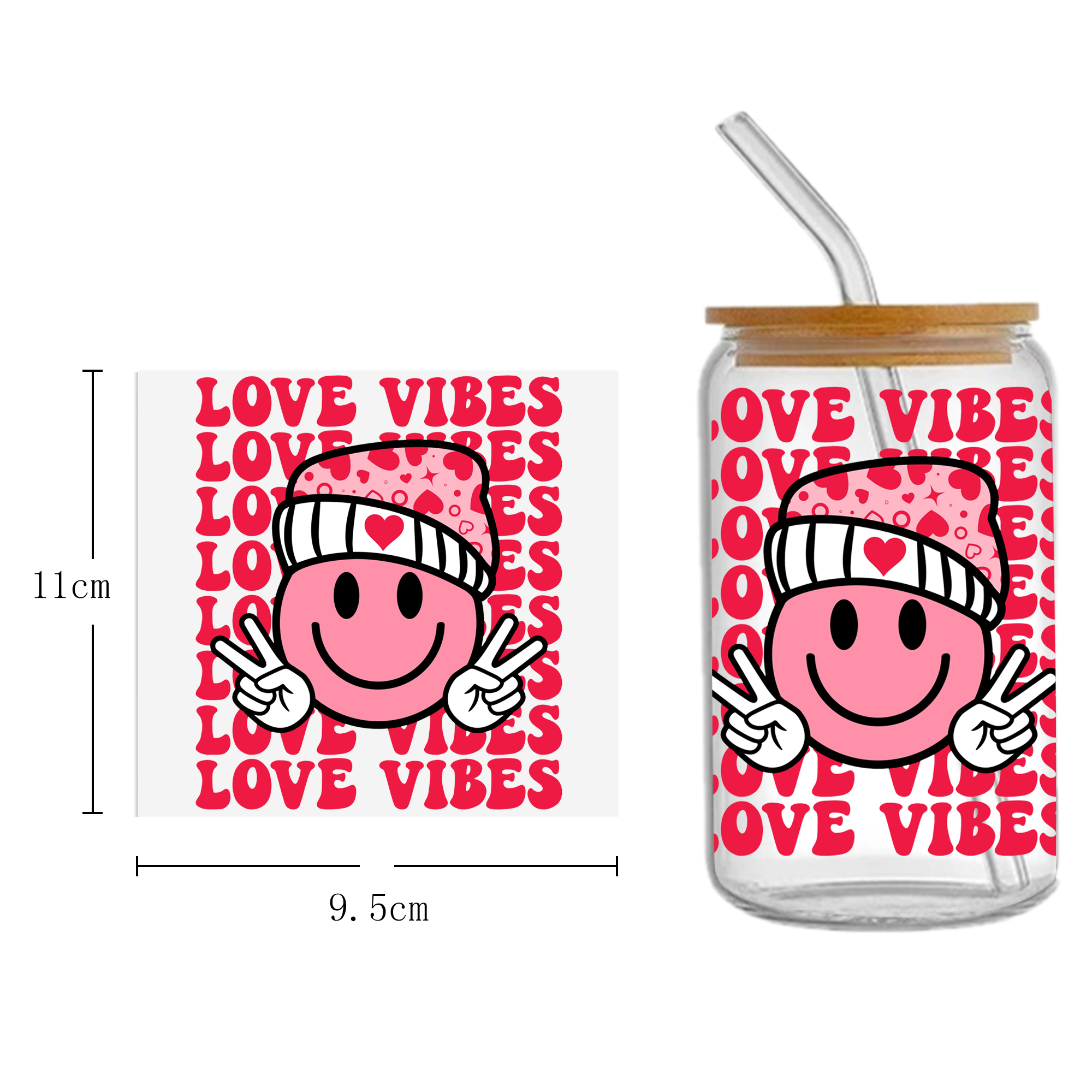 Rainbow 16oz Smile DTF Sticker Cups Cool Personalize UV Wrap Transfer Sticker Custom Labels DIY Logo Waterproof - Image 18