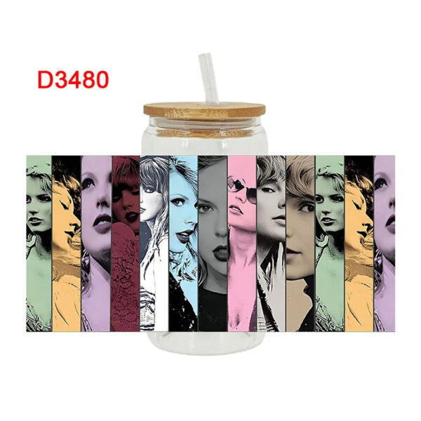 UV DTF Transfer Sticker Super Singer Star Music For The 16oz Glasses Wraps Bottles Cup Can DIY Waterproof Custom Decals - Image 4