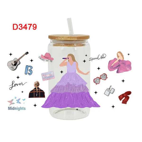 UV DTF Transfer Sticker Super Singer Star Music For The 16oz Glasses Wraps Bottles Cup Can DIY Waterproof Custom Decals - Image 15