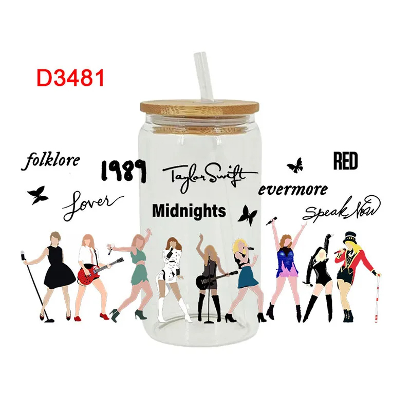 UV DTF Transfer Sticker Super Singer Star Music For The 16oz Glasses Wraps Bottles Cup Can DIY Waterproof Custom Decals - Image 17