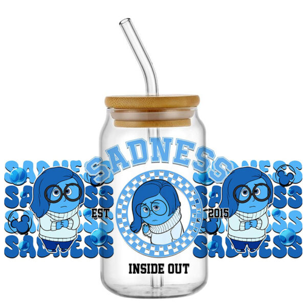 Miniso DIY 3D Stickers UV DTF Cup Wrap Cartoon Inside Out Decal Transfer Sticker for 16oz Libbey Glass Washable DIY Mug Decal - Image 7