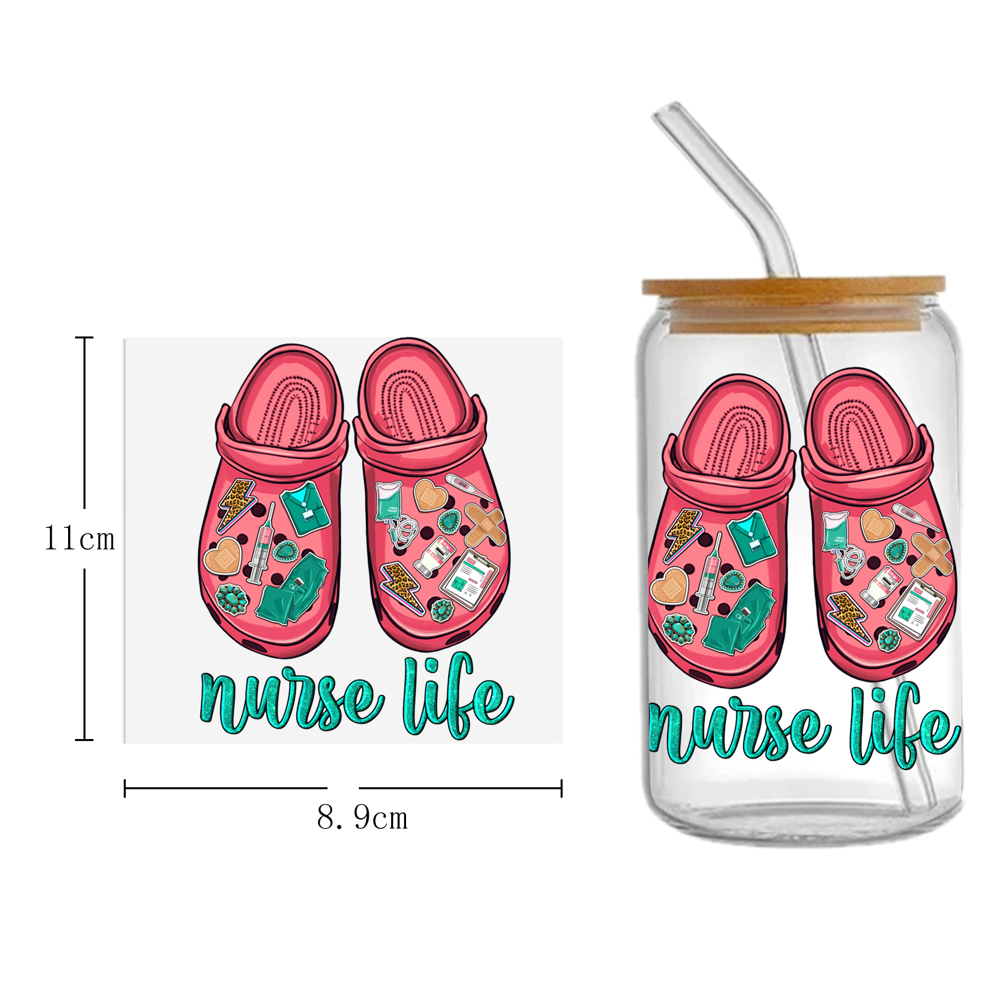 Doctor Nurse Series 16oz DTF Sticker Cup Cool Personalize UV Wrap Transfer Sticker Custom Label DIY Logo Waterproof - Image 2