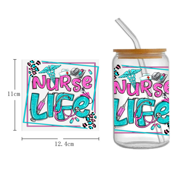 Doctor Nurse Series 16oz DTF Sticker Cup Cool Personalize UV Wrap Transfer Sticker Custom Label DIY Logo Waterproof - Image 6