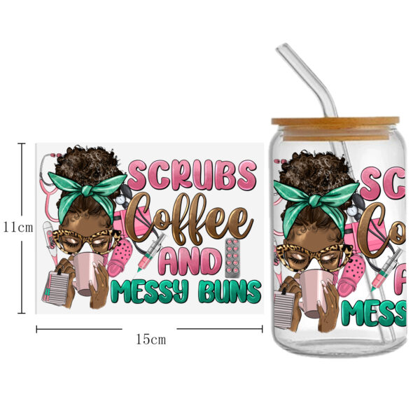 Doctor Nurse Series 16oz DTF Sticker Cup Cool Personalize UV Wrap Transfer Sticker Custom Label DIY Logo Waterproof - Image 12