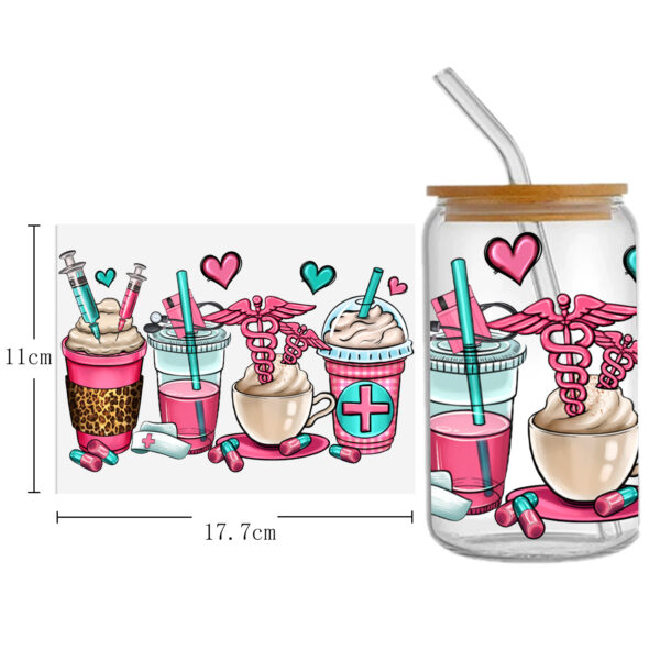 Doctor Nurse Series 16oz DTF Sticker Cup Cool Personalize UV Wrap Transfer Sticker Custom Label DIY Logo Waterproof - Image 14