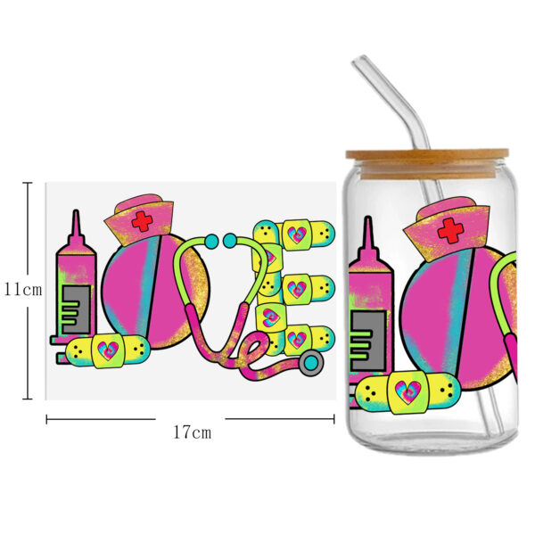 Doctor Nurse Series 16oz DTF Sticker Cup Cool Personalize UV Wrap Transfer Sticker Custom Label DIY Logo Waterproof - Image 15