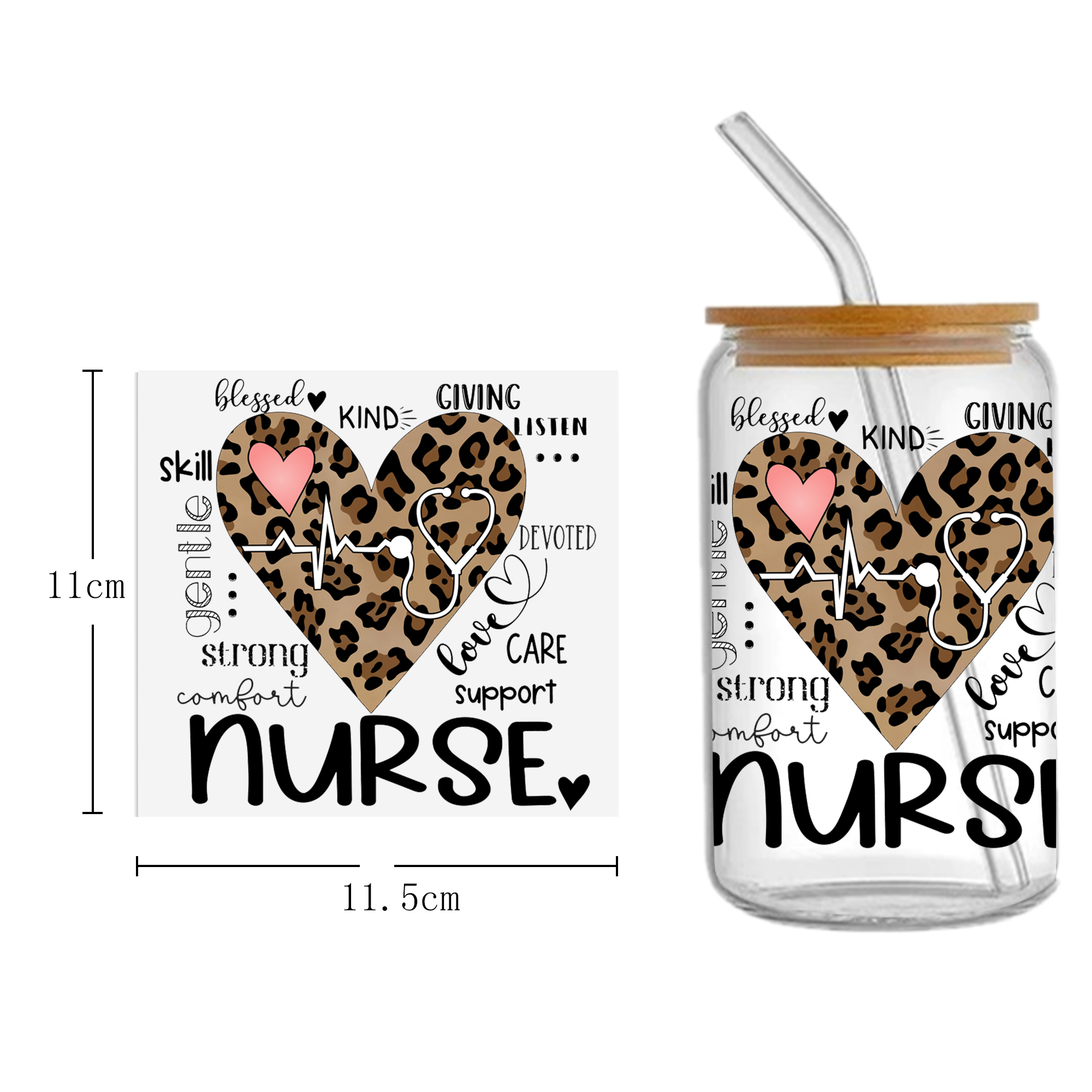 Doctor Nurse Series 16oz DTF Sticker Cup Cool Personalize UV Wrap Transfer Sticker Custom Label DIY Logo Waterproof - Image 21