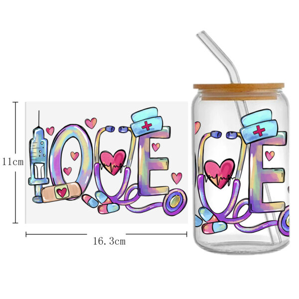 Doctor Nurse Series 16oz DTF Sticker Cup Cool Personalize UV Wrap Transfer Sticker Custom Label DIY Logo Waterproof - Image 23