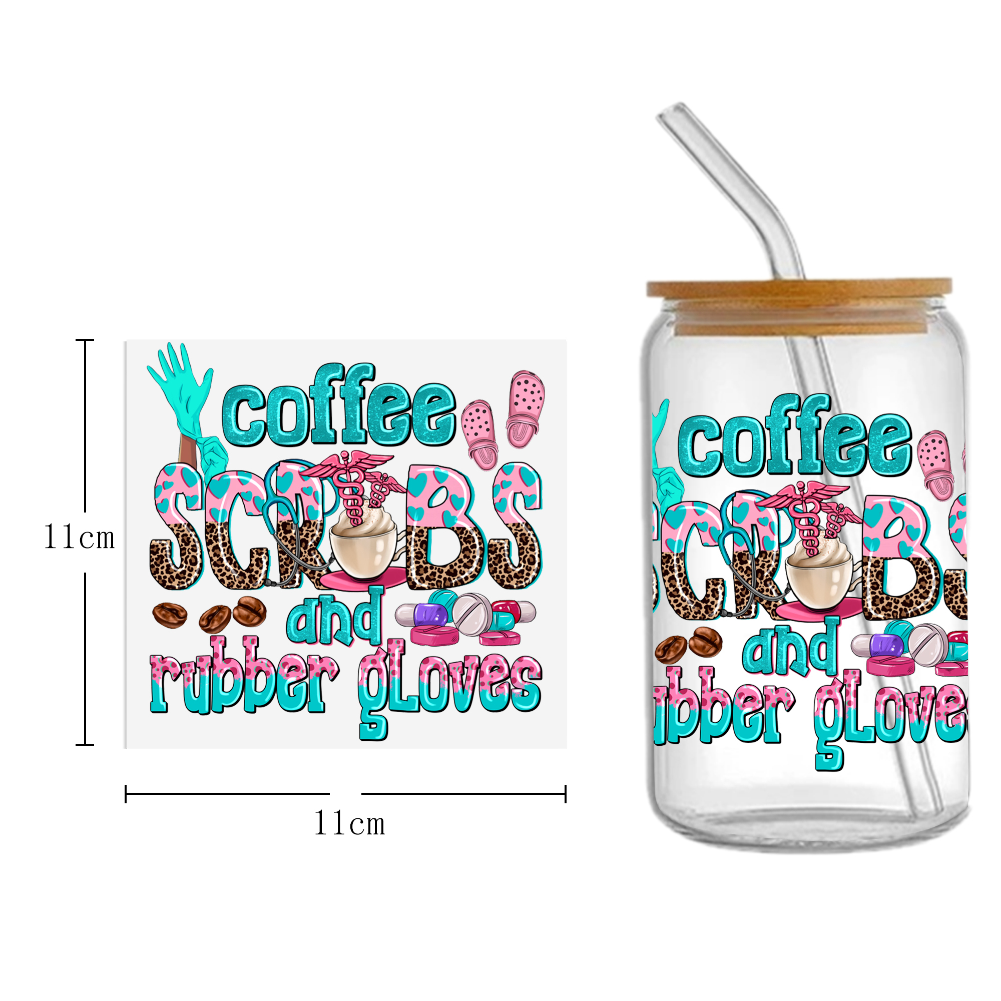 Doctor Nurse Series 16oz DTF Sticker Cup Cool Personalize UV Wrap Transfer Sticker Custom Label DIY Logo Waterproof - Image 25
