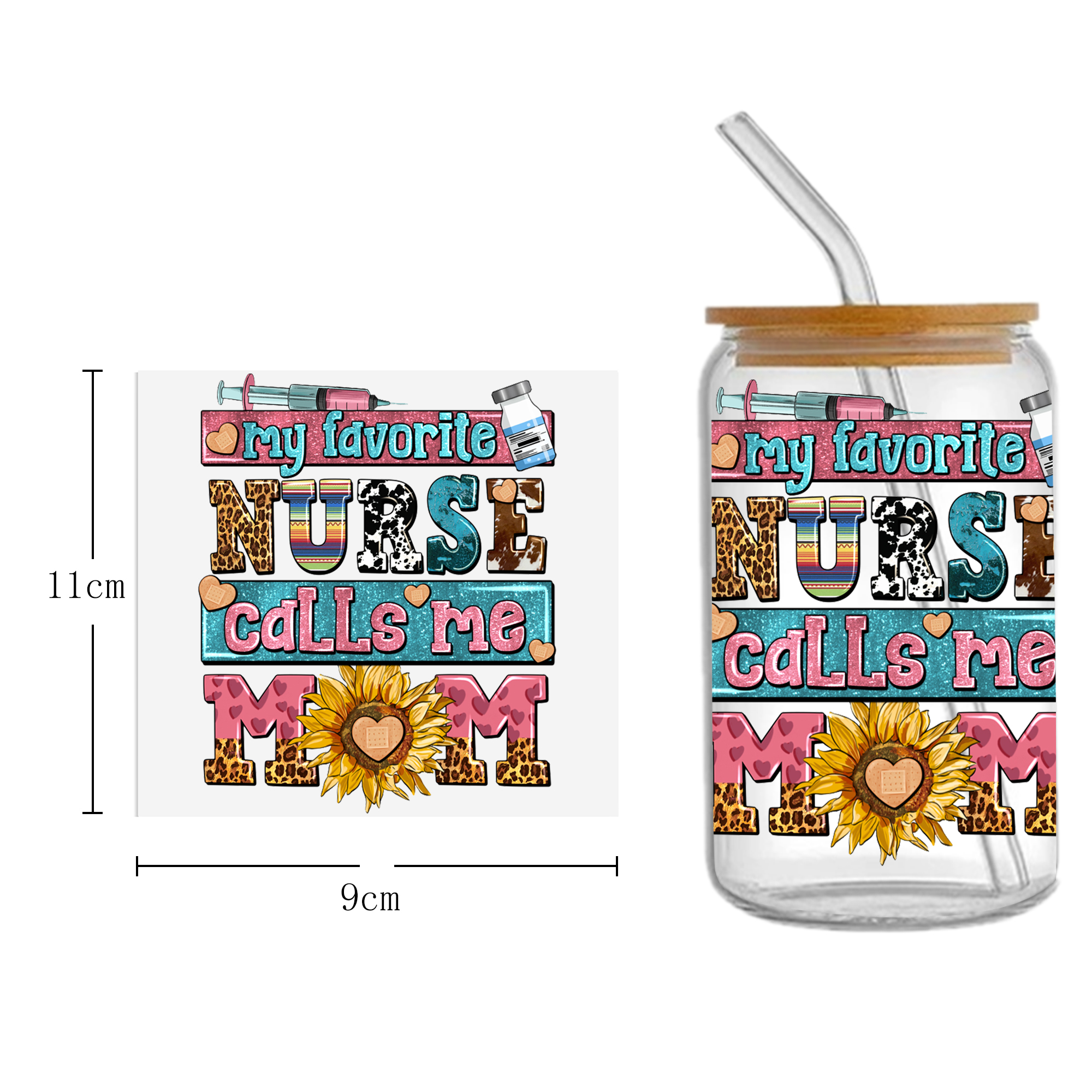 Doctor Nurse Series 16oz DTF Sticker Cup Cool Personalize UV Wrap Transfer Sticker Custom Label DIY Logo Waterproof - Image 26